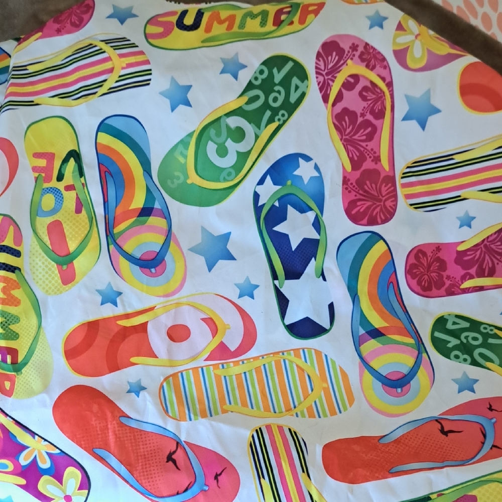 Colorful Summer Flip-Flop Kids One Piece Table Cloth